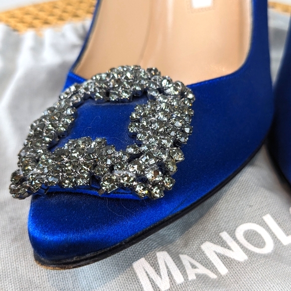 The "Carrie" Manolo "hangisi" satin pumps sz 36 - Picture 4 of 13